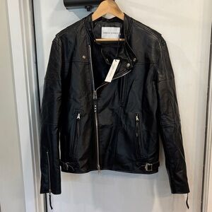 NEW Rebecca Minkoff Moto Jacket Faux Leather Size Large